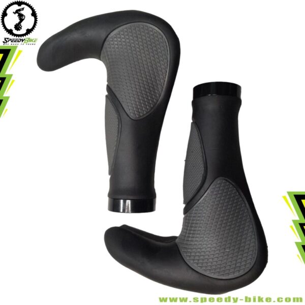 Grips Eagle-F Mtb Plast/Rubber 140mm Black/Grey Con Cachos Mod. Eg-906 Cn