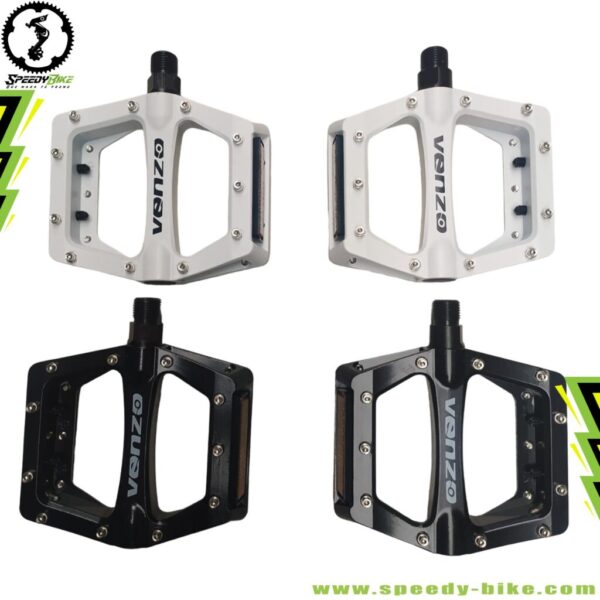 Pedal Bmx Aluminio Venzo Plataforma Blanco Neg