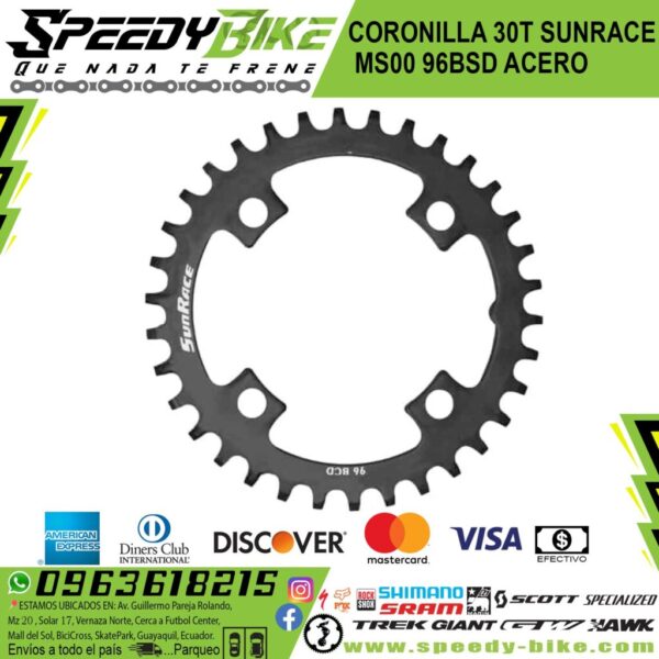 Coronilla 30t Sunrace Ms00 96bsd Acero