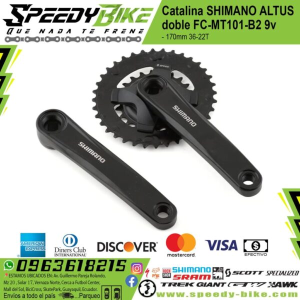 Catalina SHIMANO ALTUS doble FC-MT101-B2 9v 170mm 36/22T