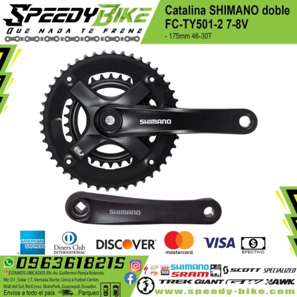 Catalina SHIMANO TY doble FC-TY501-2 7/8V 175mm 46/30T