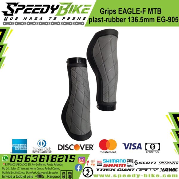 Grips Eagle-F Mtb Plast/Rubber 136.5mm Black/Grey Con Apoyo Mod Eg-905 Cn
