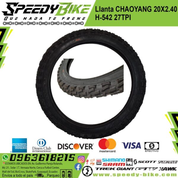 Llanta Chaoyang 20x2.40 H-542 27tpi