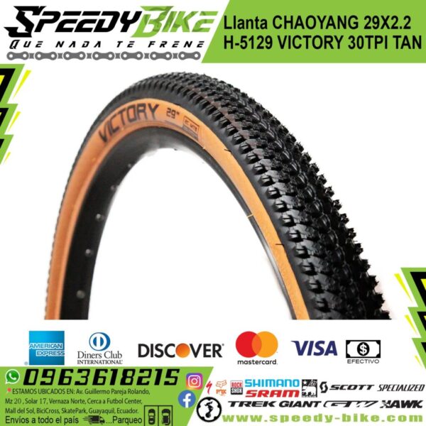 Llanta Chaoyang 29x2.2 H-5129 Victory 30tpi Tan Wall