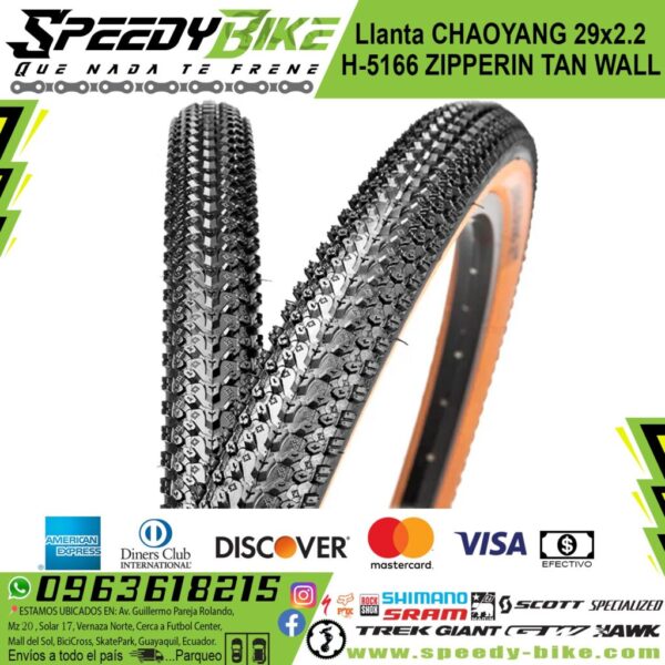 Llanta Chaoyang 29x2.2 H-5166 Zipperin Tan Wall 60tpi