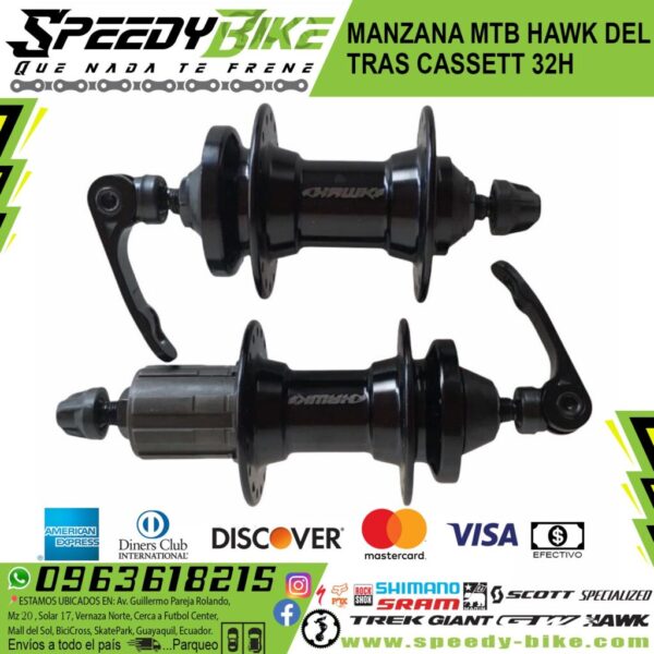 Manzana Mtb Hawk Del/Tras Cassett De Tornillo 32h