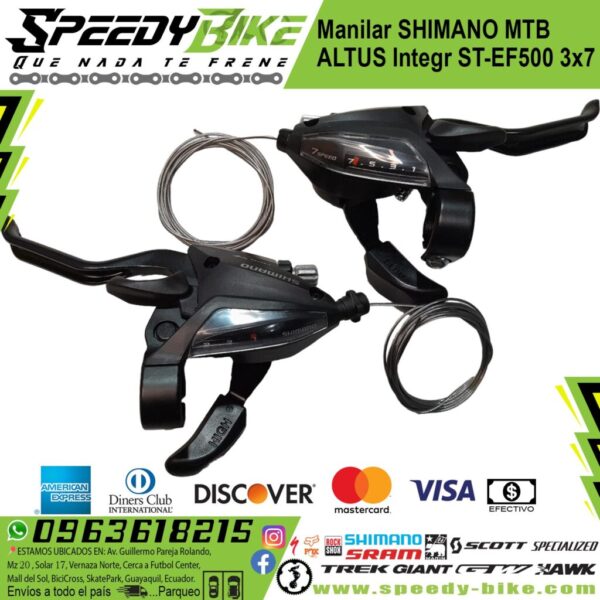 Manilar Shimano Mtb Altus Integr St-Ef500 3x7vs/Fundas Black Set