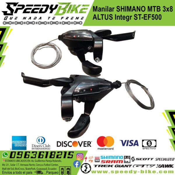 Manilar Shimano Mtb Altus Integr St-Ef5003x8v S/Fundas Black Set