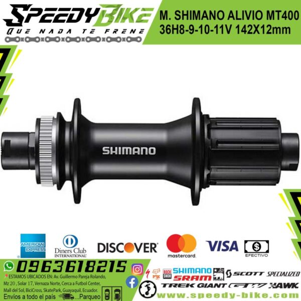Manzana Shimano Alivio Fh-Mt400 36h8/9/10/11v 142x12mm Posterior
