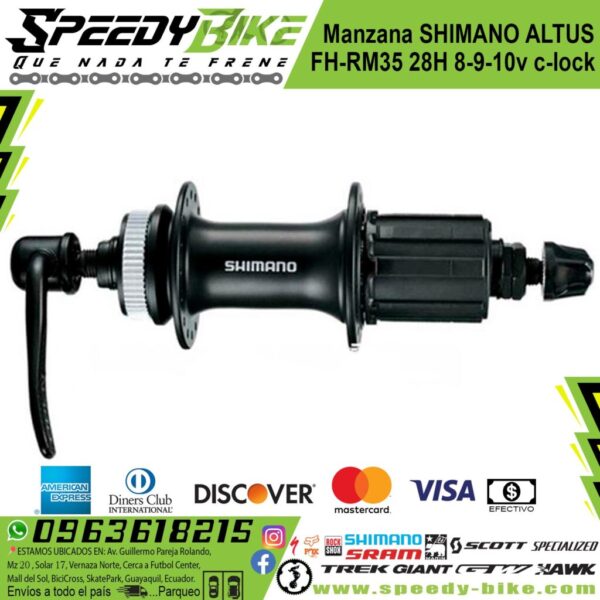 Manzana Shimano Altus Fh-Rm35 28h 8/9/10v C/Look Black Posterior
