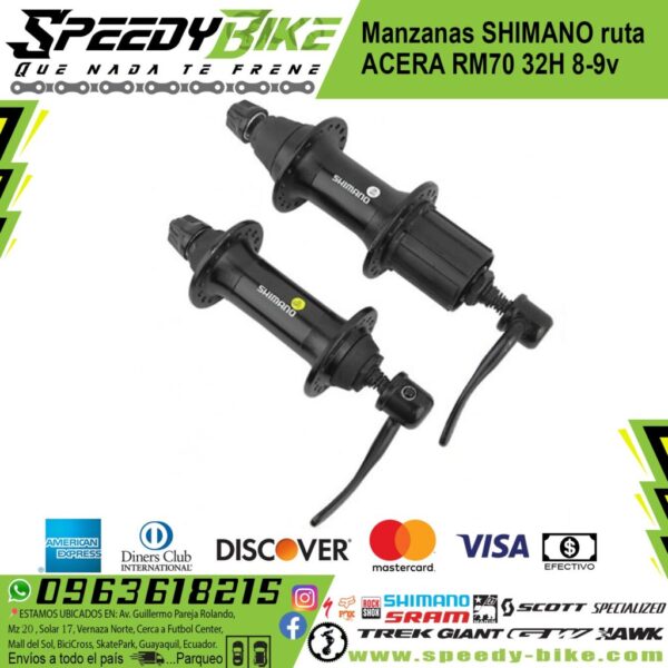 Manzanas Shimano Acera Rm70 32h 8/9v Black Funda Par