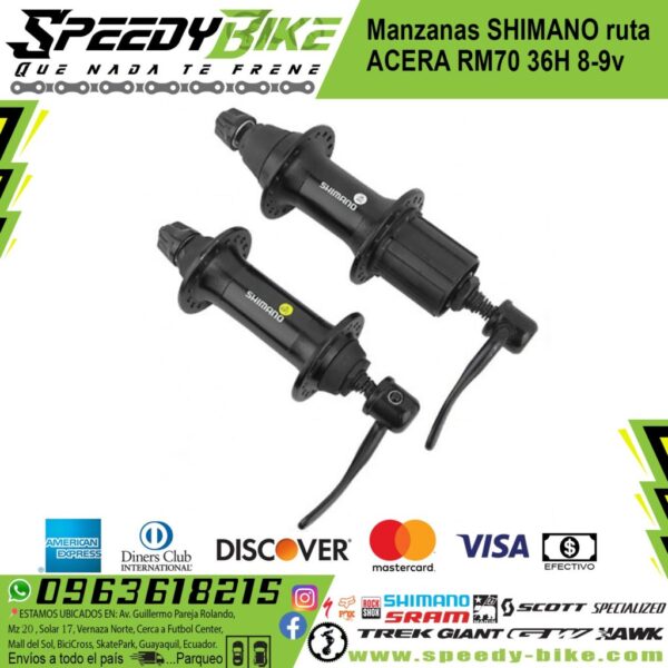 Manzanas Shimano Acera Rm70 36h 8/9v Black Funda Par