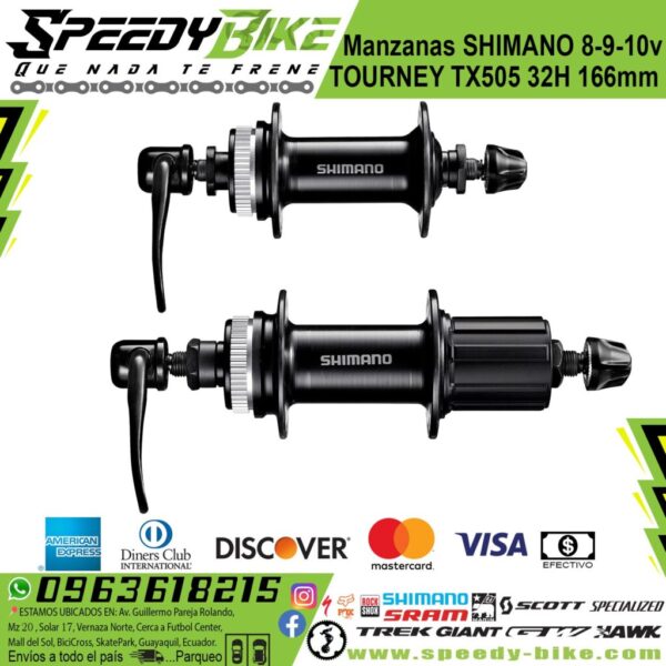Manzanas Shimano Tourney Fh-Tx505 32h 8/9/10v C/Look 166mm Par Black