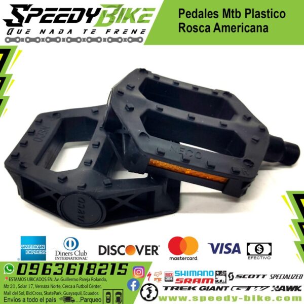 Pedales Mtb Plastico Rosca Americana