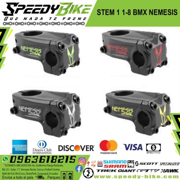 Stem 1 1/8 Bmx Nemesis Negro Rojo