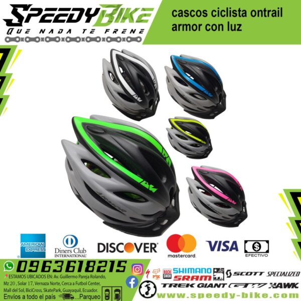 Cascos Ciclista Ontrail Armor Con Luz